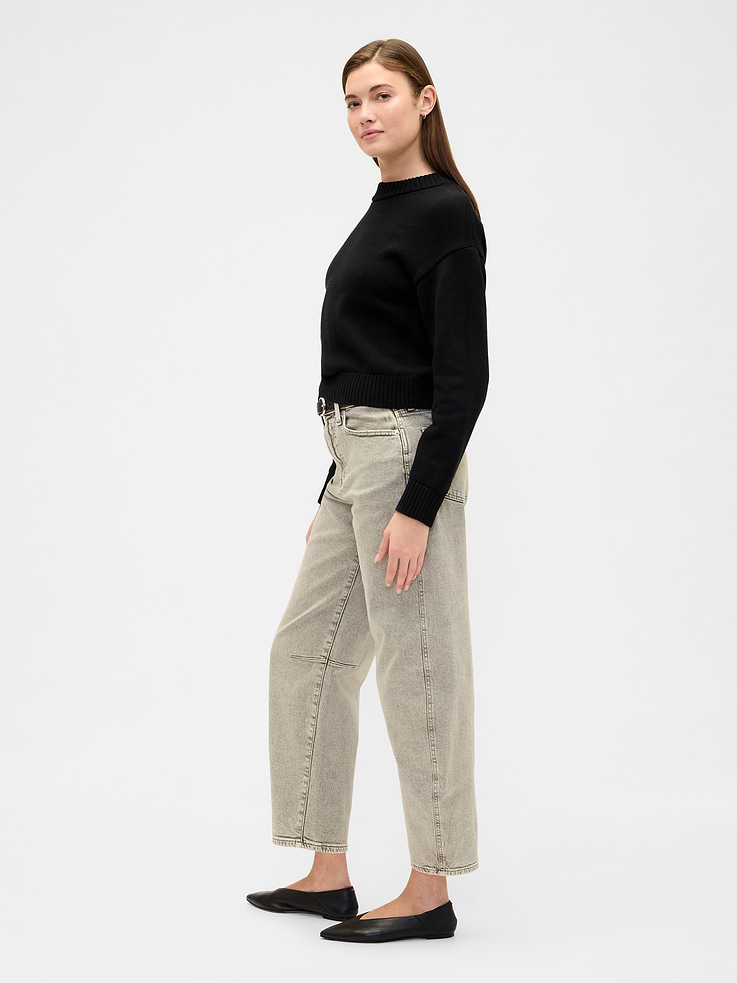 Image number 3 showing, High Rise Barrel Jeans