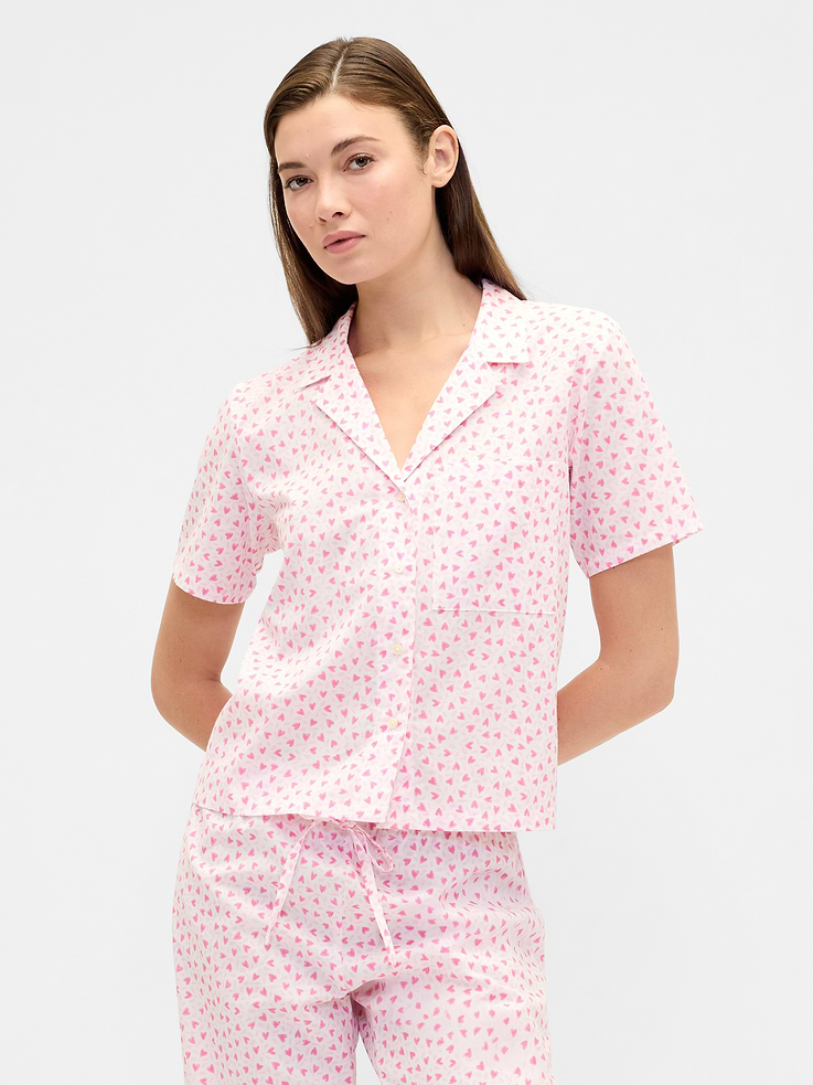 Image number 1 showing, Print Poplin PJ Shirt