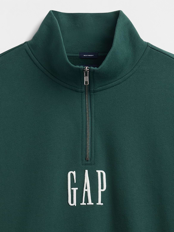 Heavyweight Oversized Logo Quarter-Zip Pullover