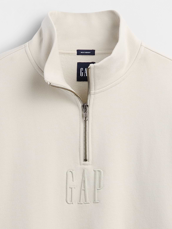 Heavyweight Oversized Logo Quarter-Zip Pullover