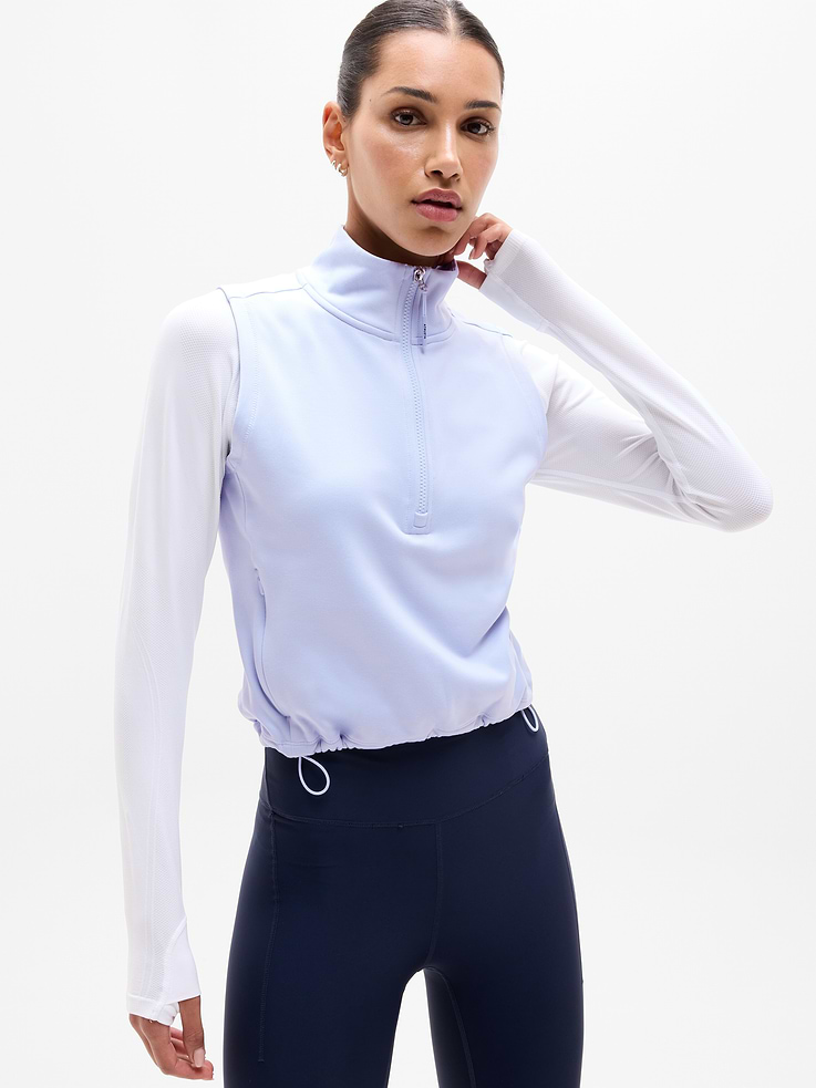 Image 1 of 6, FOR: Layering up to and from your workout, FEEL: Flex Fleece fabric has a cozy, brushed feel with all-around stretch, FAVE: Adjustable bungee cord on waist makes customizing your fit a cinch, Product #659257