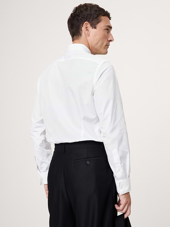 Chemise smoking ajustée en popeline