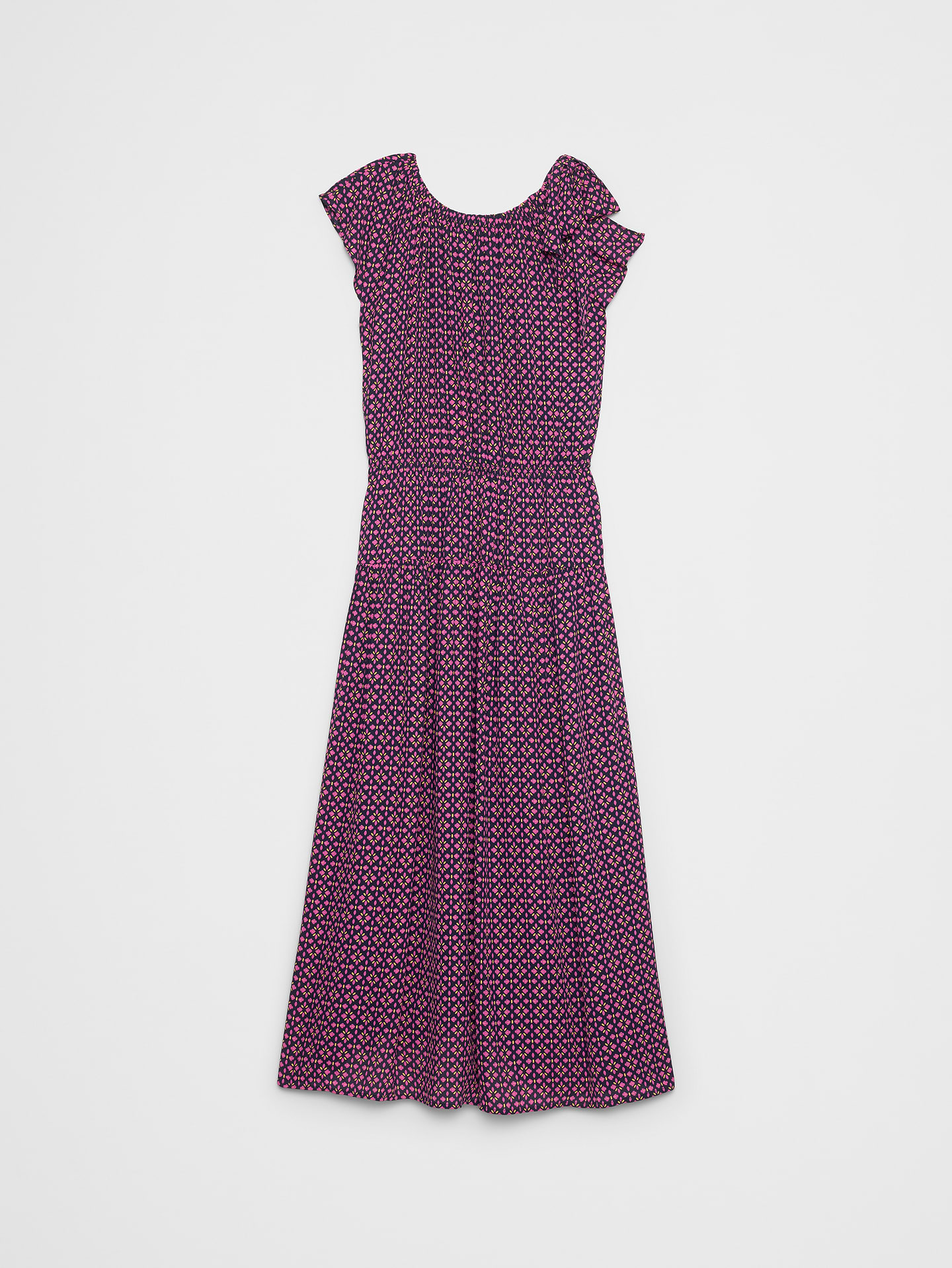 Image number 4 showing, Shirred-Neck Drop-Waist Midi Dress