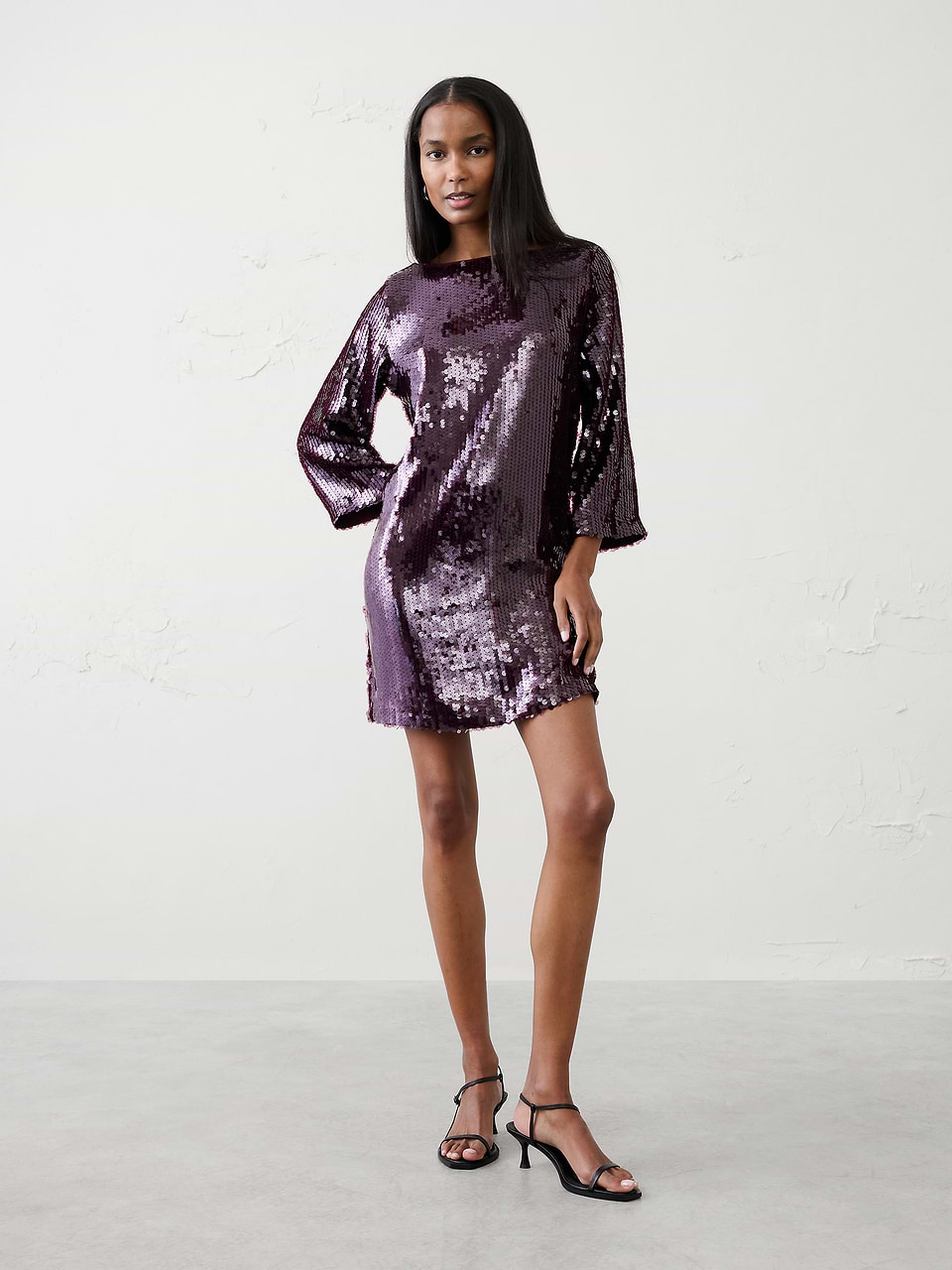 long sleeve knit dress Samira Mini / Light Olive | MESHKI · Low back longsleeve Mother of Bride/Groom Ross Dress For Less Core Colors:Ruby Red Floral