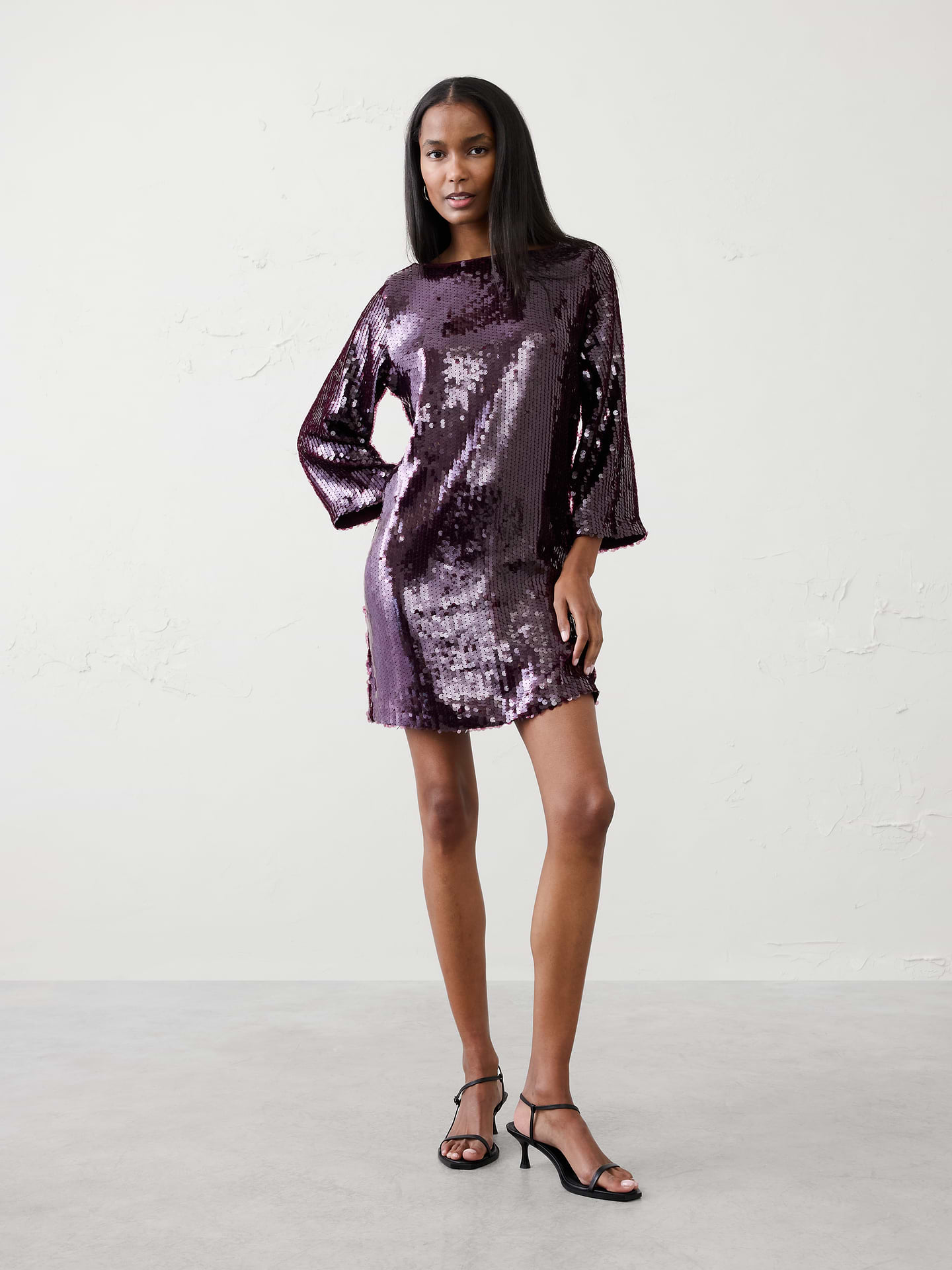 Image number 1 showing, Sequin Open-Back Mini Fit-and-Flare Dress