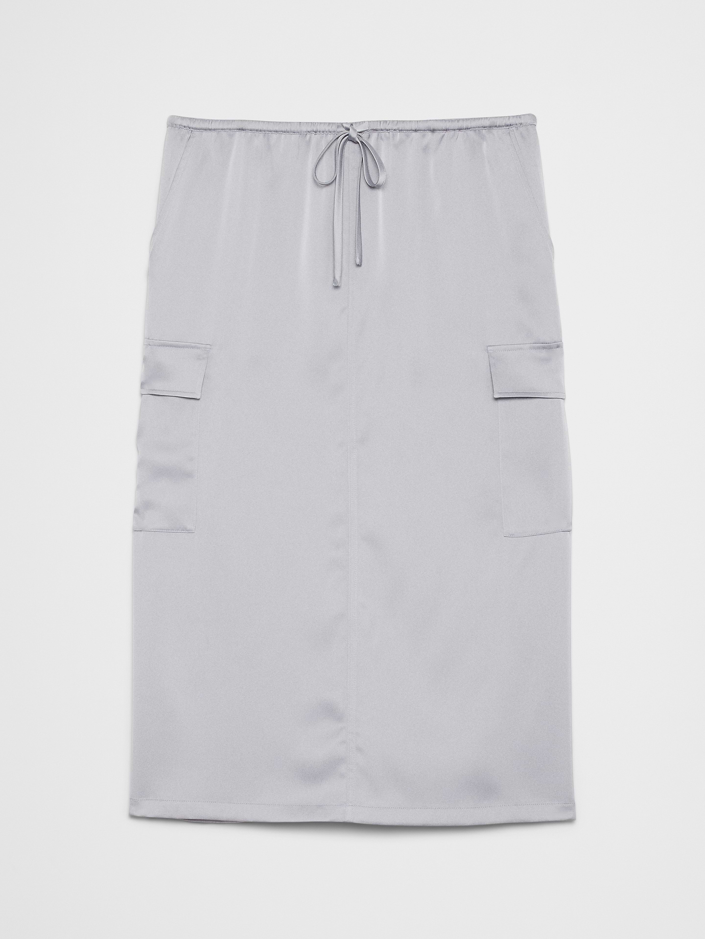 Image 4 of 4, Satin Cargo Midi Skirt