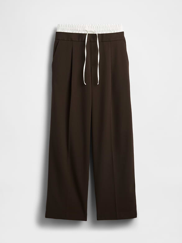 Mid Rise Double-Waist Pants