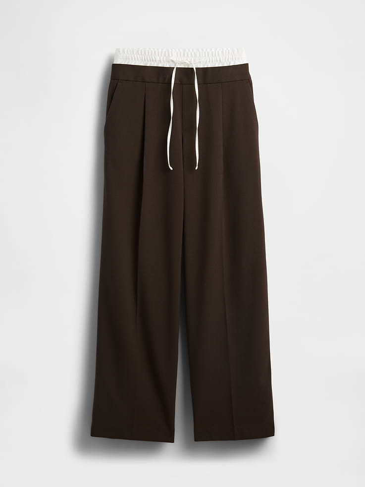 L'image numéro 6 présente Pantalon à taille mi-basse à ceinture double