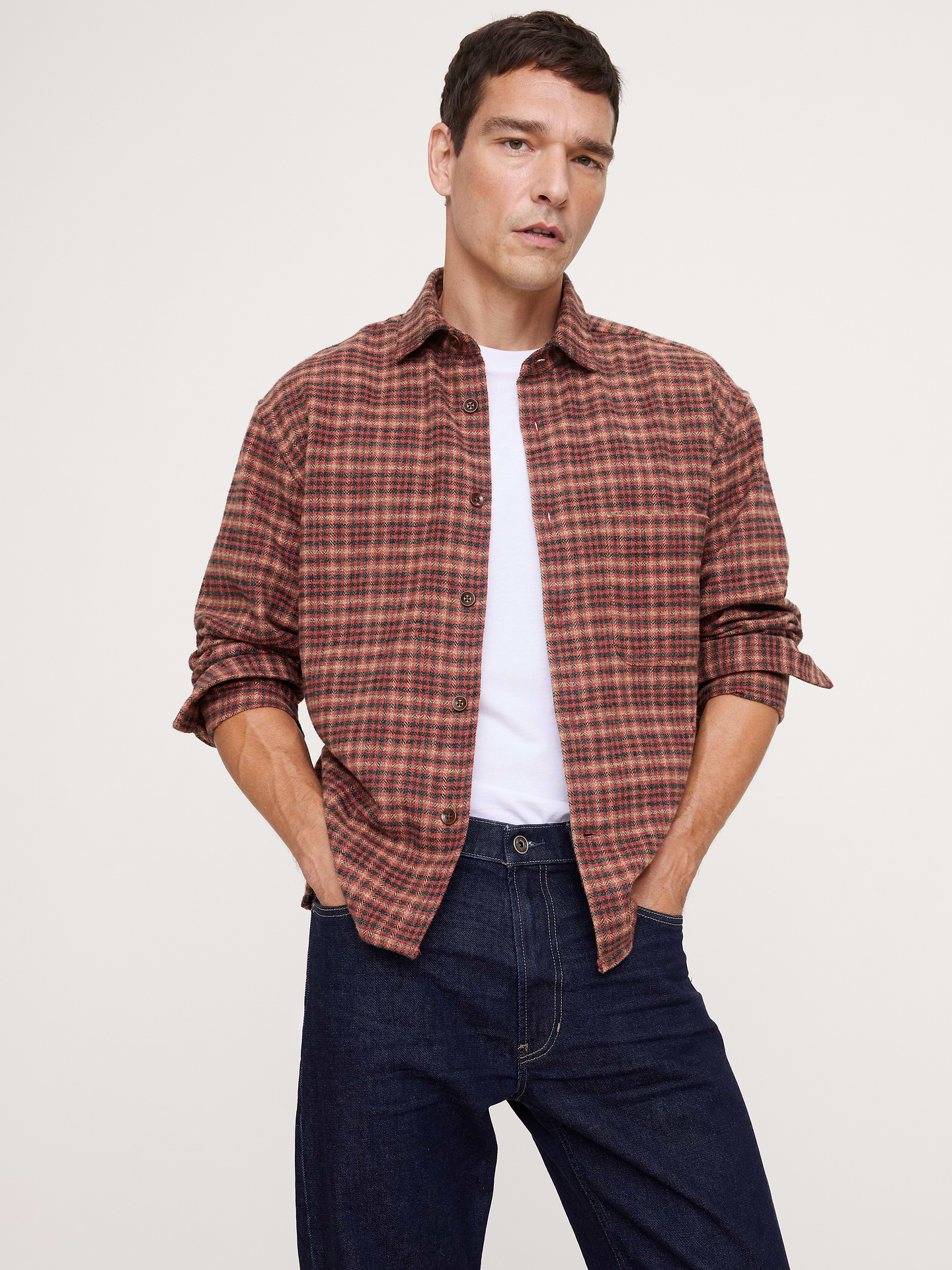 Image number 1 showing, Relaxed-Fit Flannel Overshirt