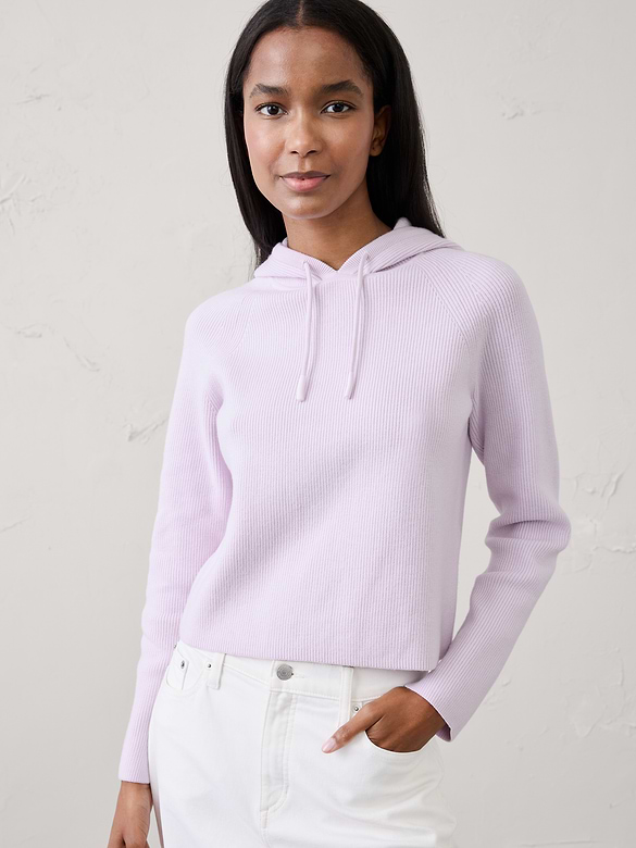 Ribbed Sweater Hoodie