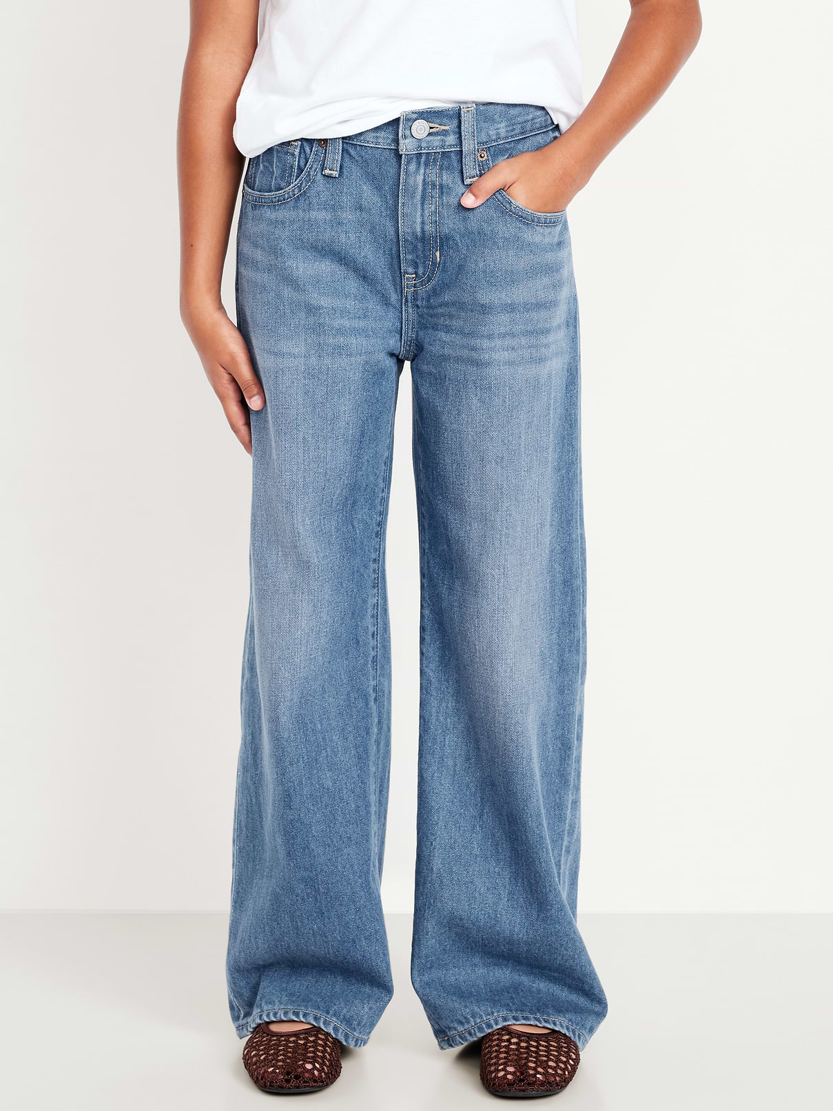 Image number 1 showing, Baggy Straight-Leg Jeans for Girls