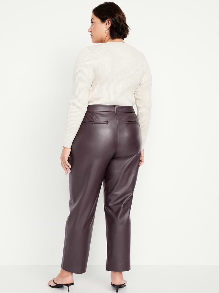 Image number 10 showing, High-Waisted Faux-Leather Pixie Straight Pants