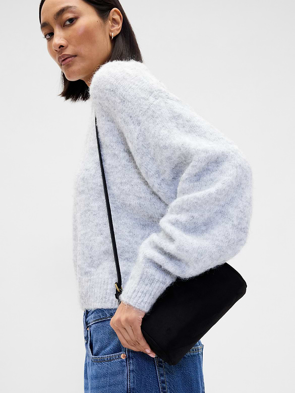 Vegan Suede Barrel Bag