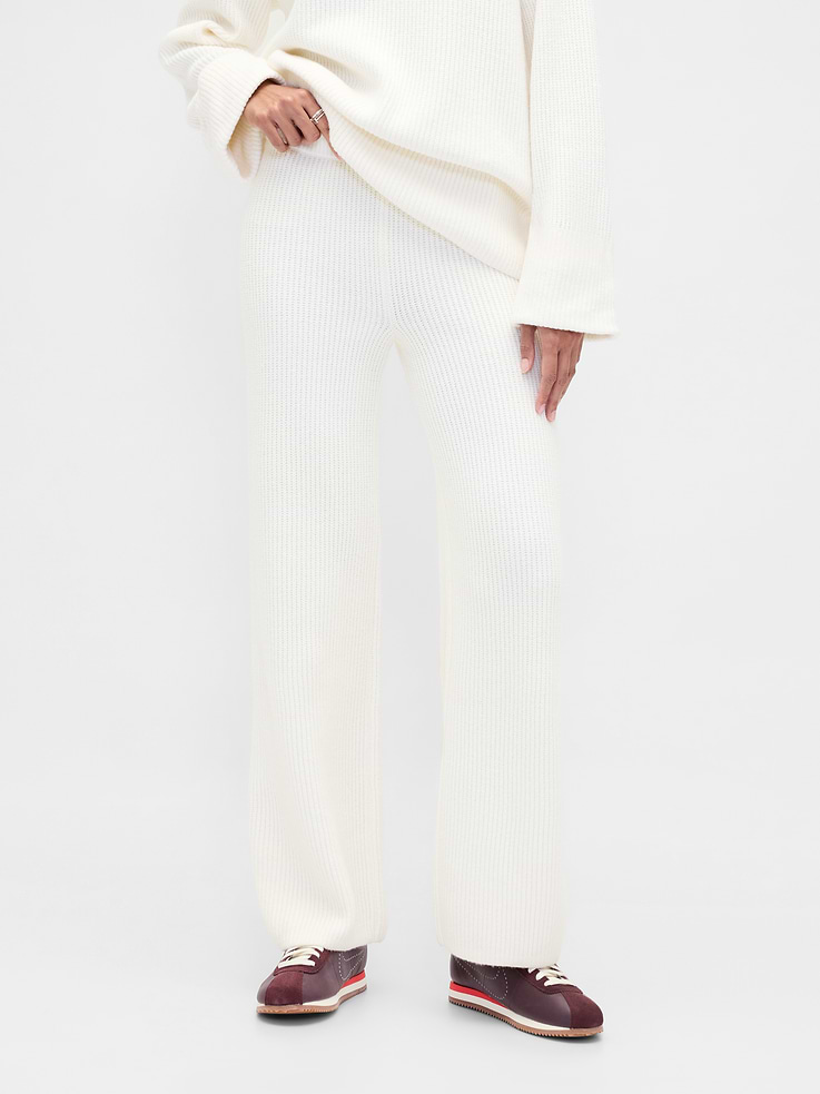 Image number 2 showing, CashSoft Shaker-Stitch Sweater Pants