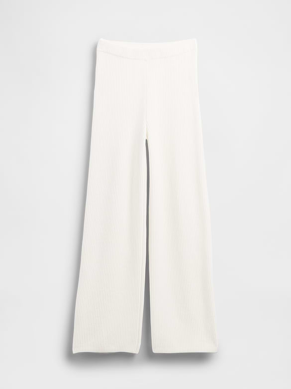 CashSoft Shaker-Stitch Sweater Pants