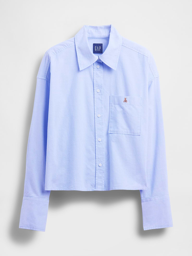 Image number 5 showing, Organic Cotton Straight-Hem Crop Shirt