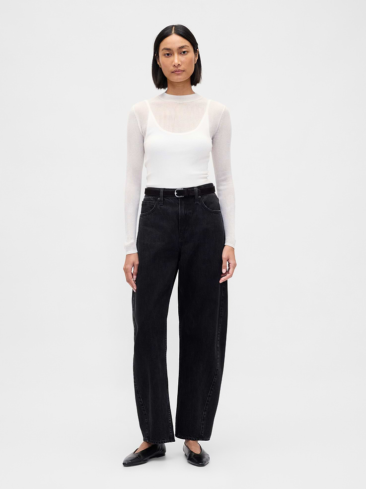 Image number 2 showing, High-Neck Sheer Sweater