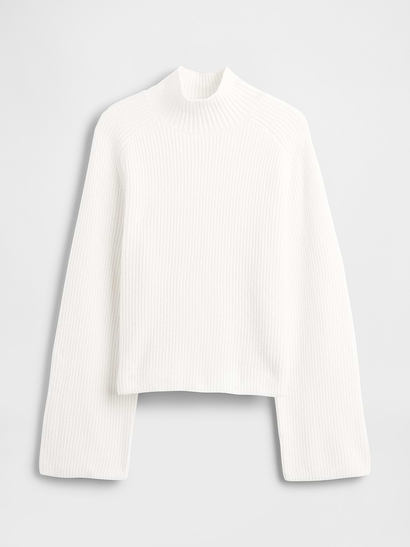 CashSoft Shaker-Stitch Turtleneck Sweater