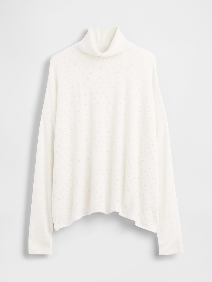 Image number 5 showing, Oversized Pointelle Turtleneck