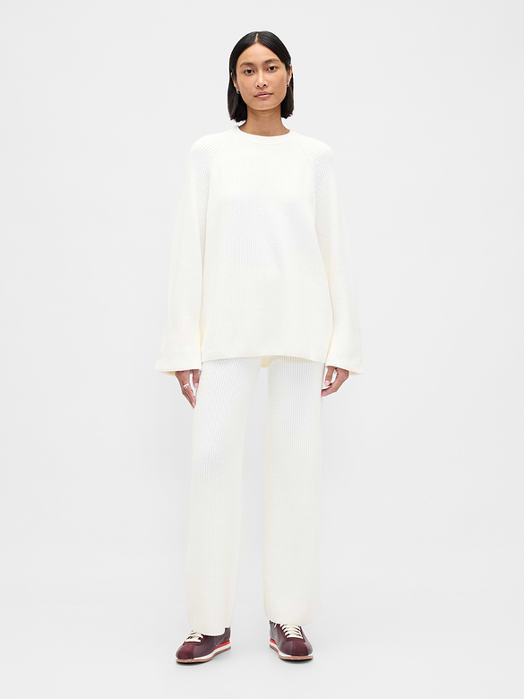 CashSoft Shaker-Stitch Sweater Pants