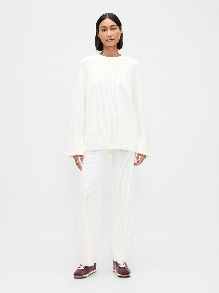 Image number 1 showing, CashSoft Shaker-Stitch Sweater Pants