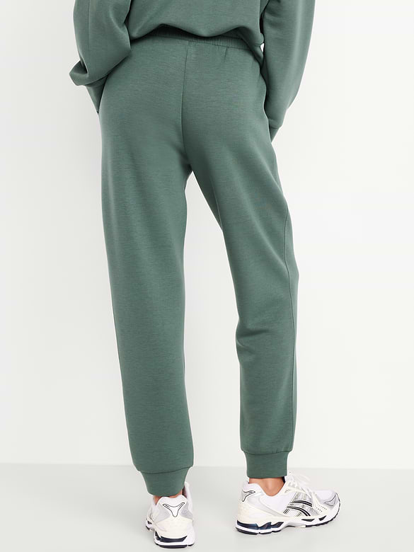 Pantalon de jogging en molleton raffiné à taille haute