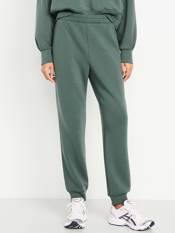 Pantalon de jogging en molleton raffiné à taille haute
