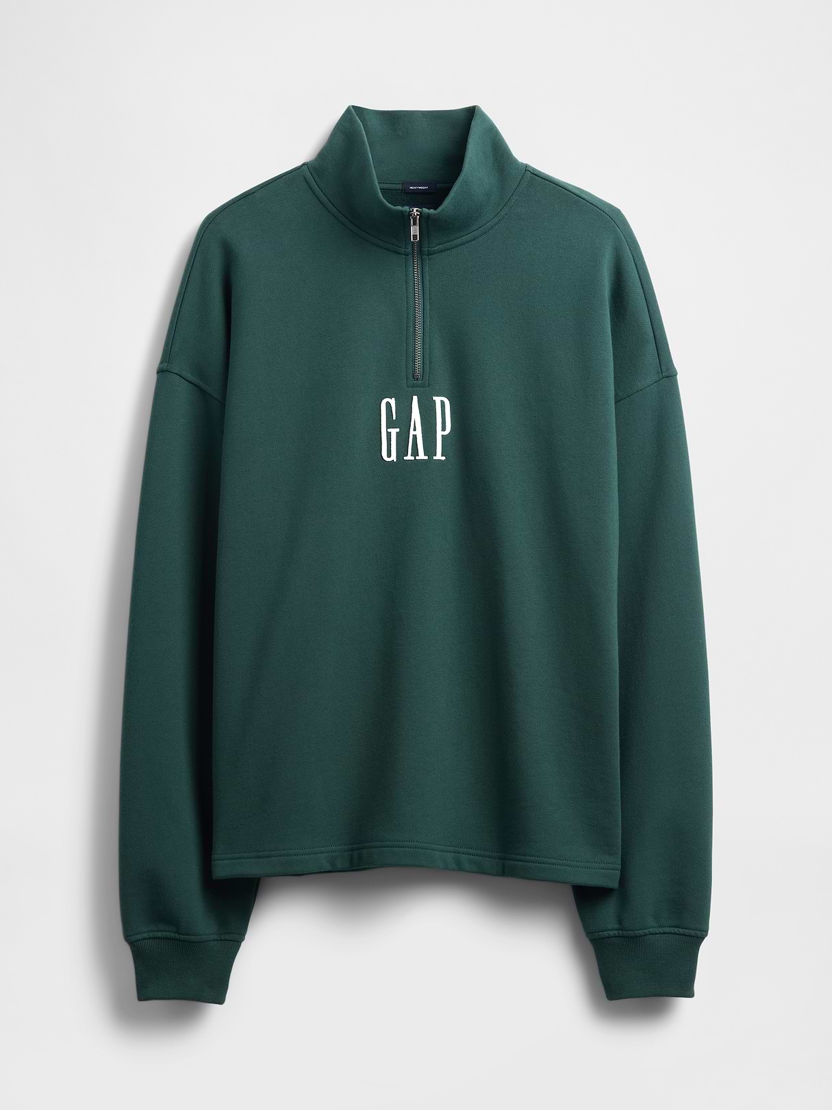 Heavyweight Oversized Logo Quarter-Zip Pullover | Gap