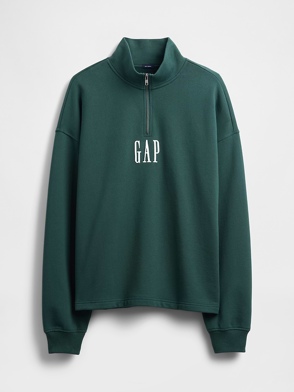 Heavyweight Oversized Logo Quarter-Zip Pullover