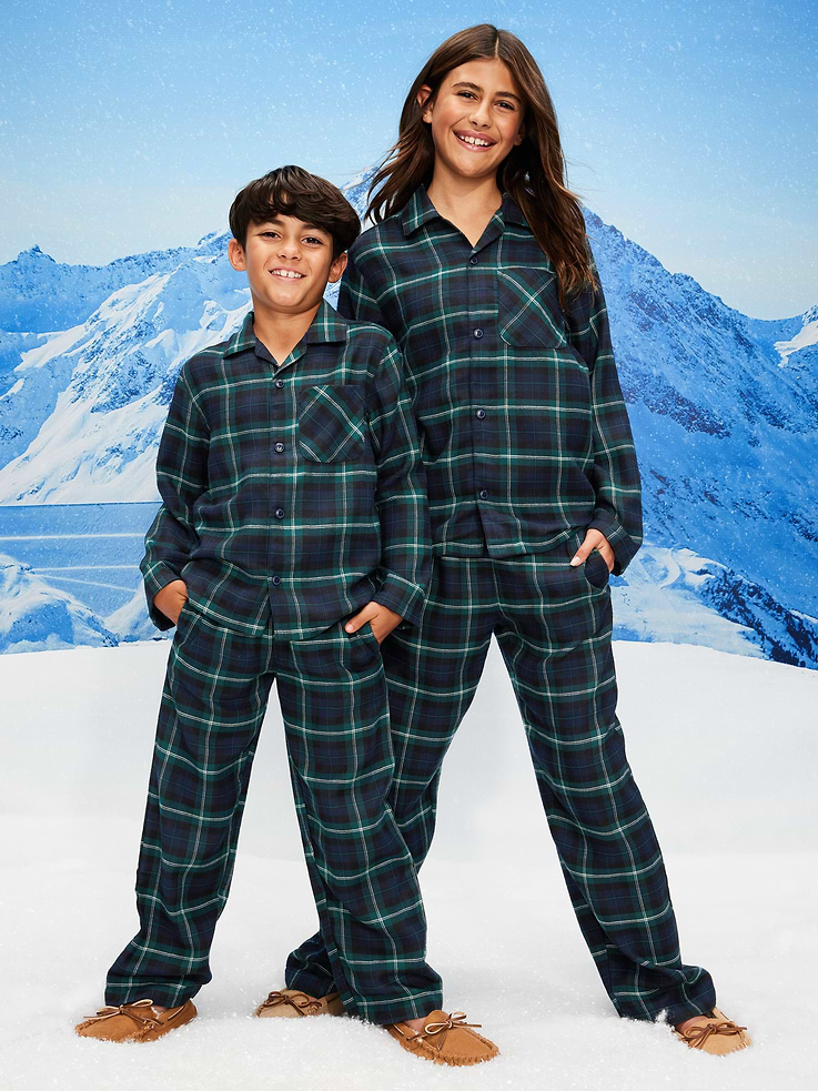 Image number 1 showing, Printed Gender-Neutral Button-Front Pajama Set for Kids