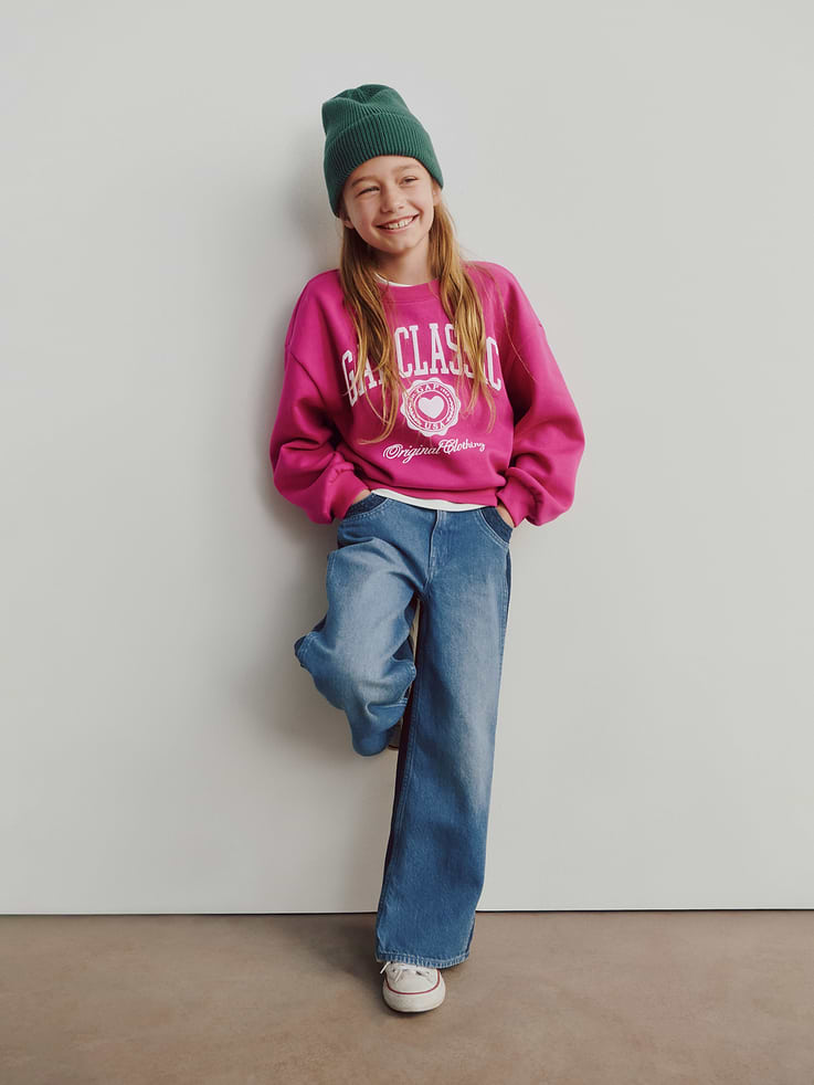 Image number 6 showing, Kids High Rise Stride Wide-Leg Ankle Jeans