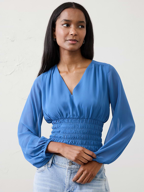 Ruched V-Neck Top