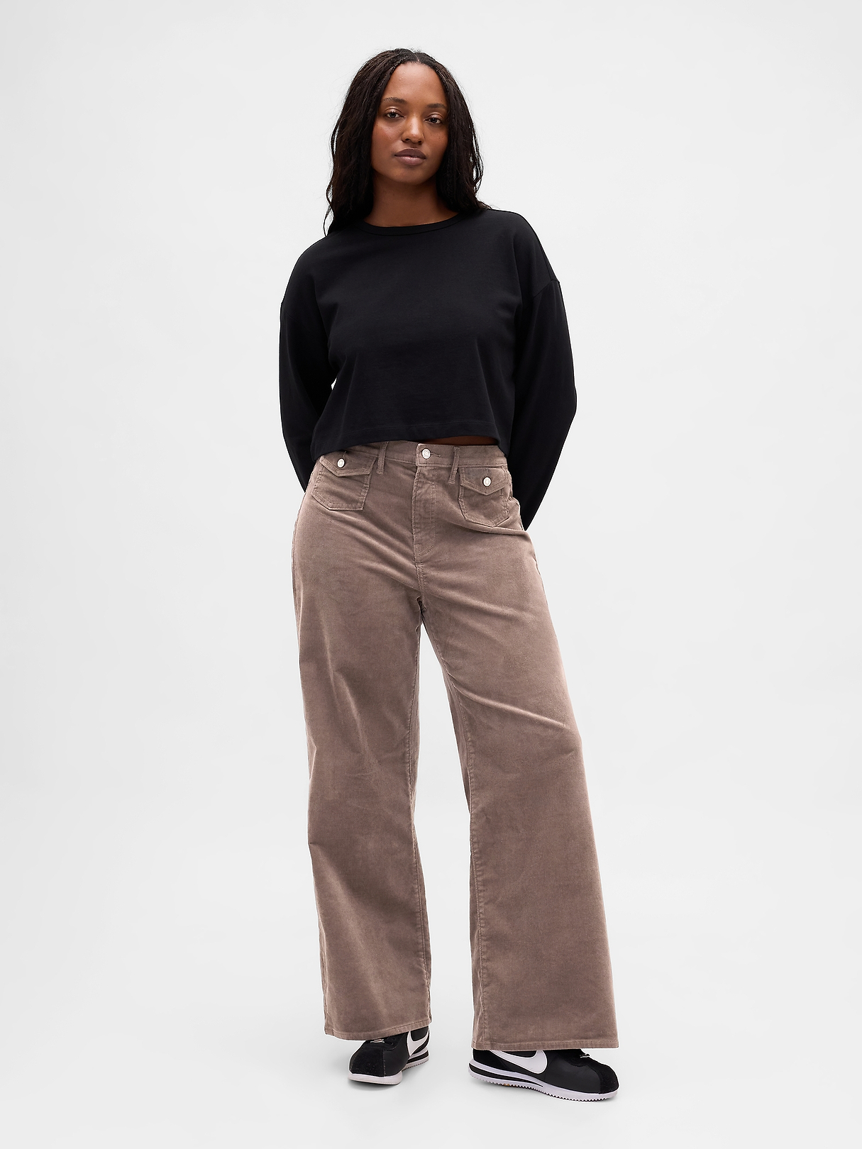 High Rise Stride Corduroy Wide-Leg Pants | Gap