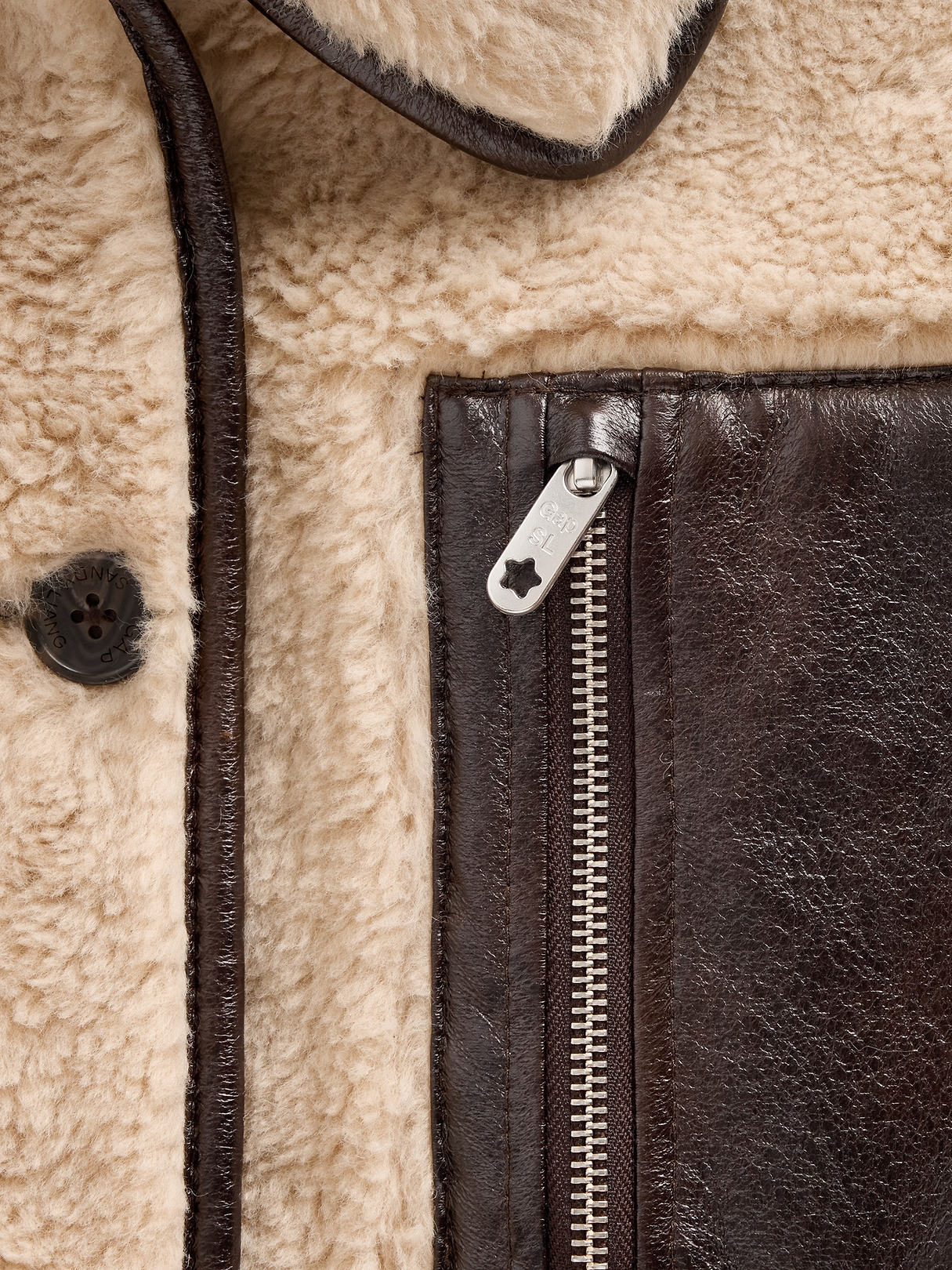 Gap × Sandy Liang Reversible Vegan Leather Sherpa Jacket | Gap