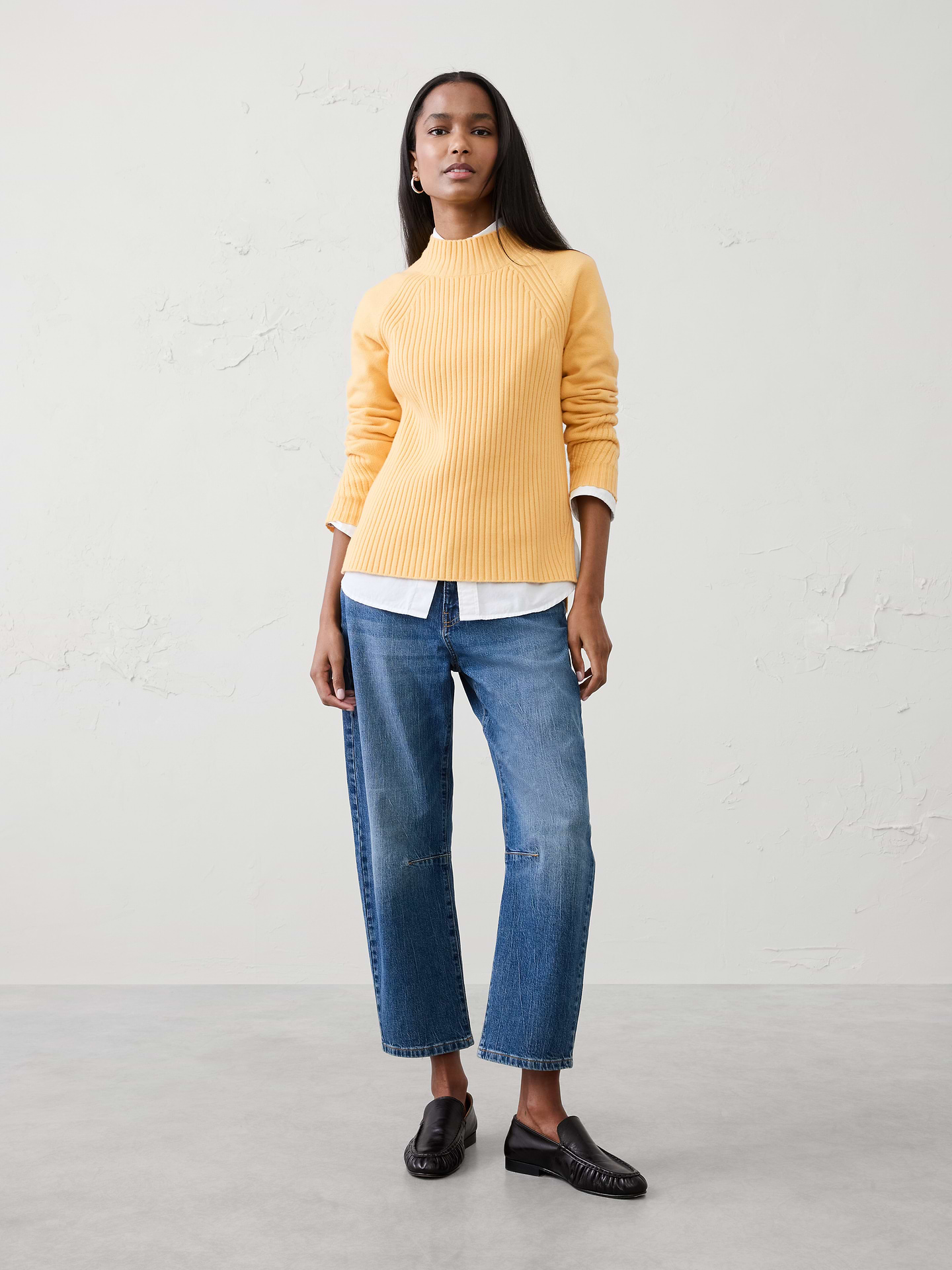 Image number 1 showing, Ribbed Mock-Neck Sweater
