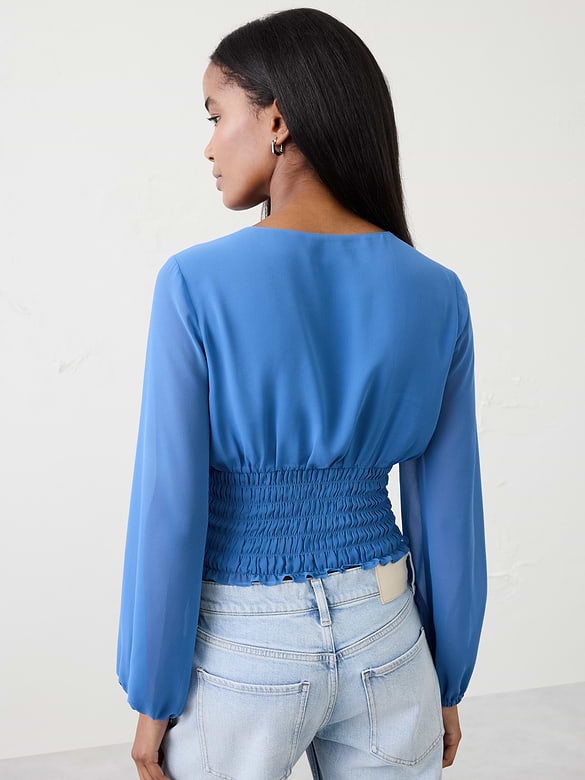 Ruched V-Neck Top