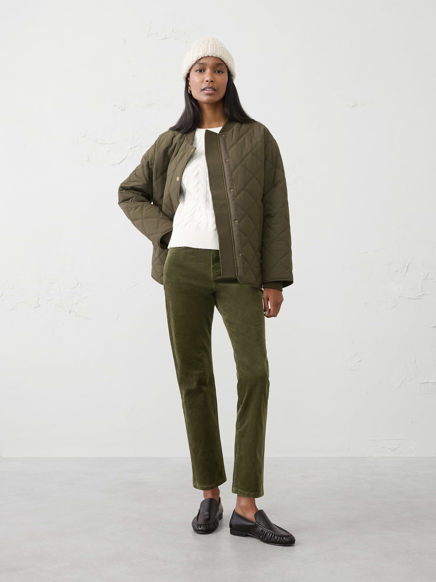 Image number 1 showing, Slim High-Rise Corduroy Pant