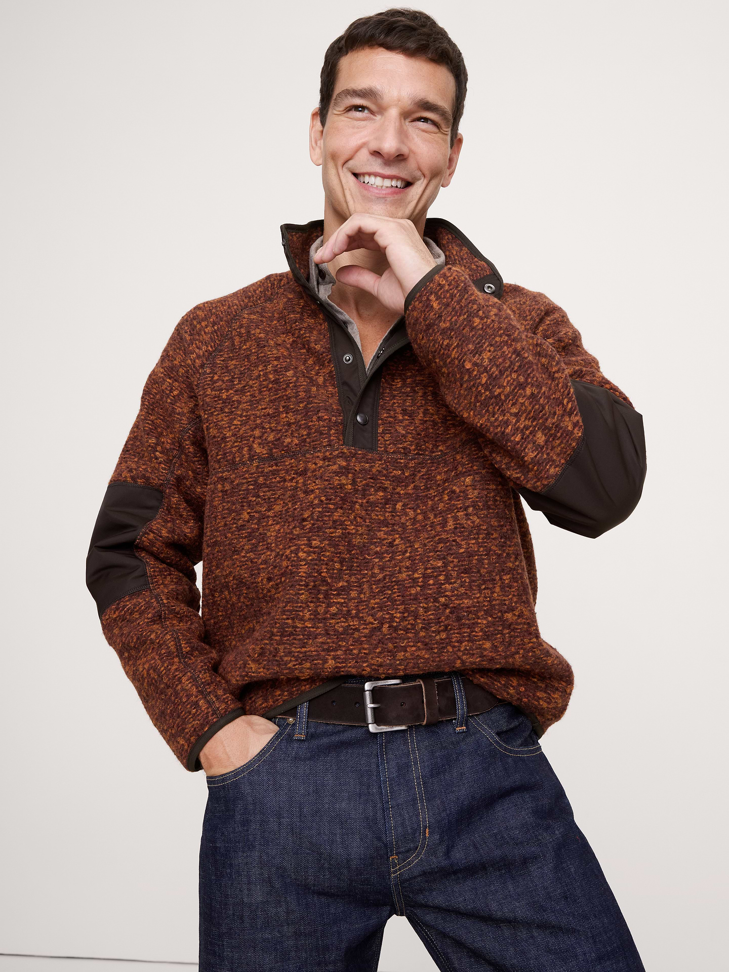Image number 1 showing, Bouclé Fleece Pullover Sweatshirt