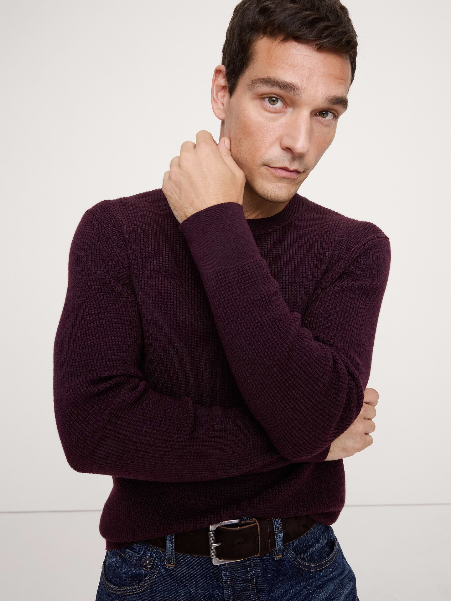 Image number 1 showing, Merino Thermal Crew-Neck Sweater