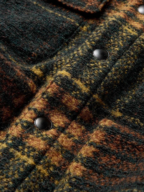 Plaid Bouclé Trucker Jacket