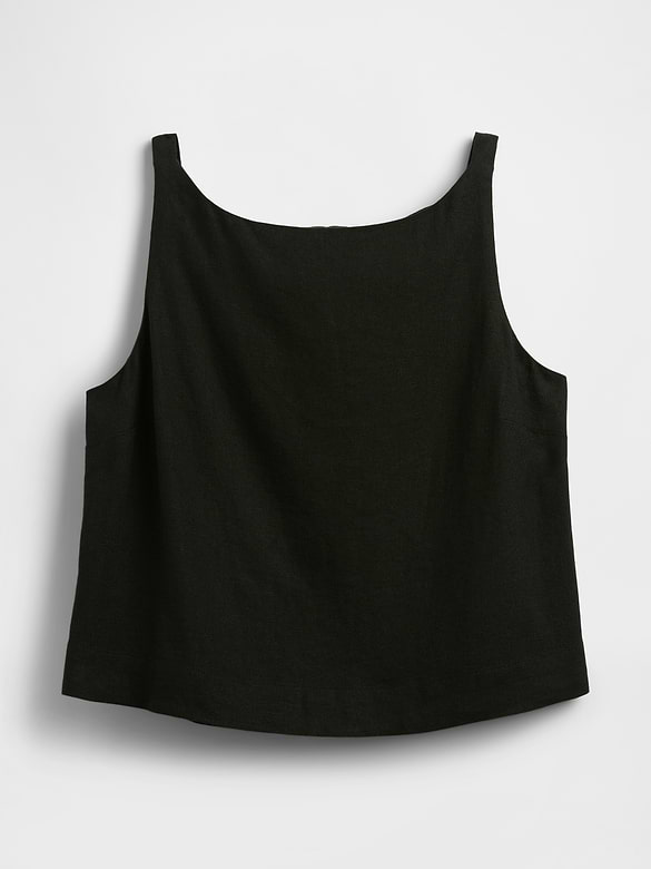 Linen-Blend Apron Top