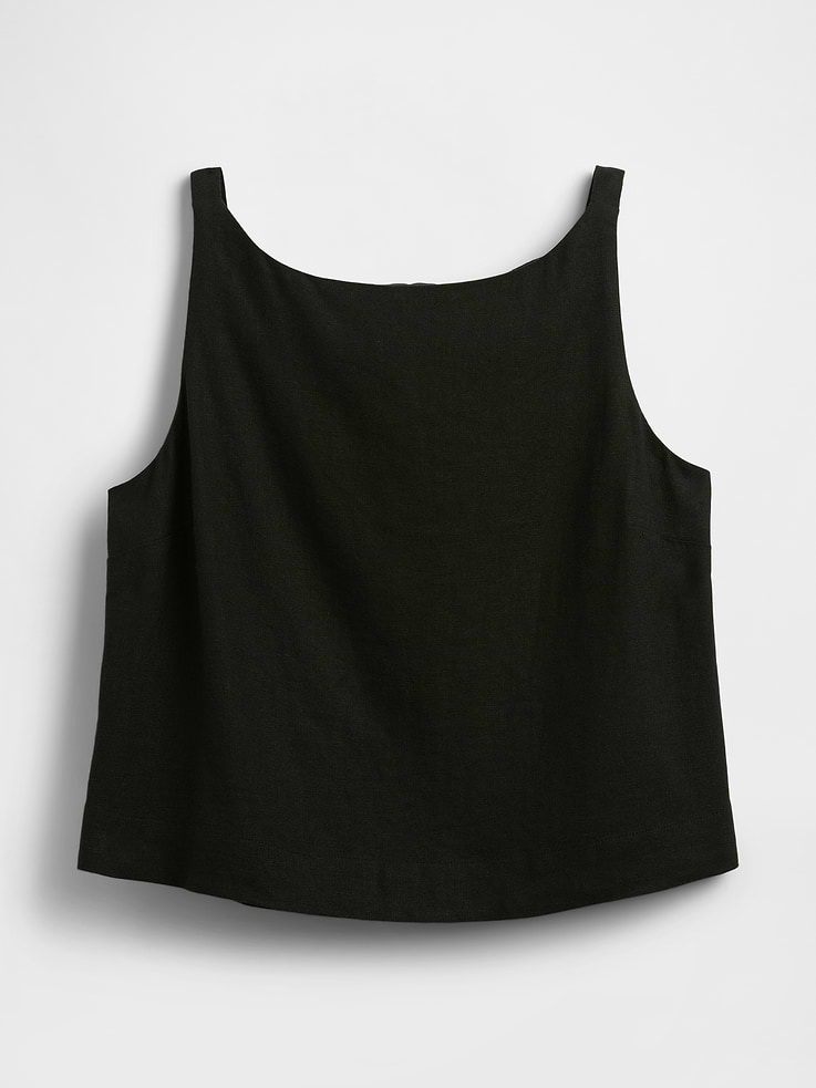 Image 5 of 5, Linen-Blend Apron Top