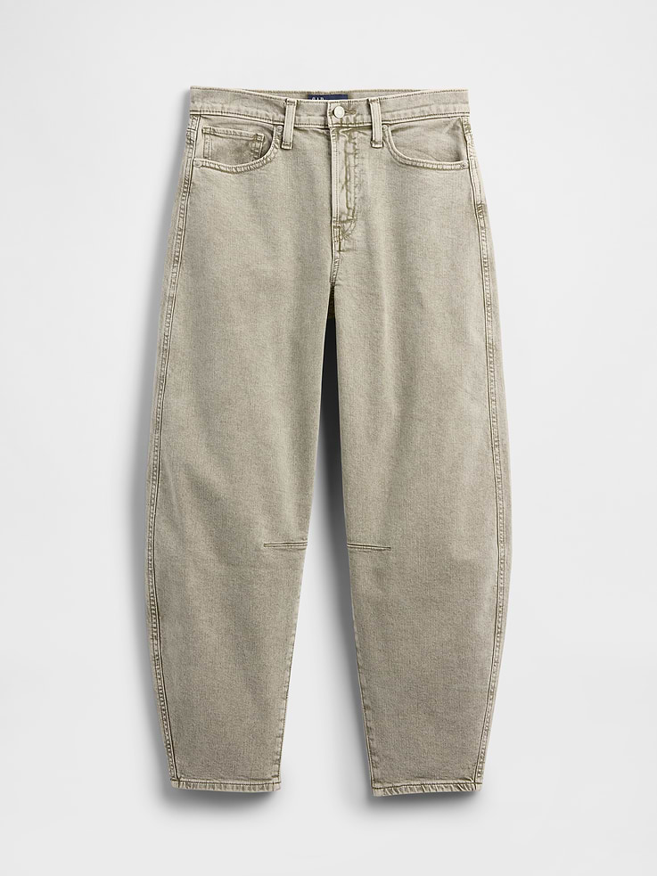 Image number 7 showing, High Rise Barrel Jeans