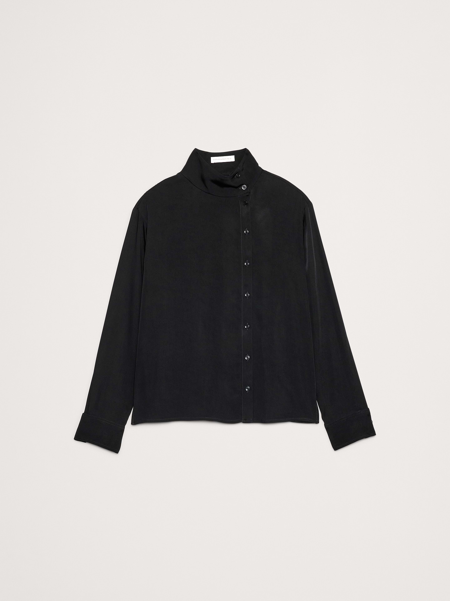 Image number 4 showing, Drapey Twill Asymmetrical Button-Front Blouse