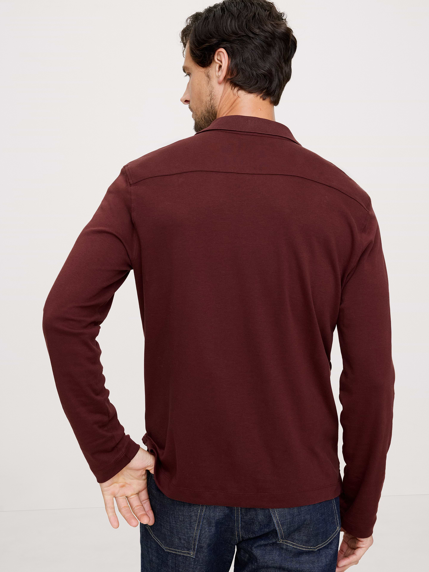 Image number 2 showing, Luxury-Touch Long-Sleeve Polo