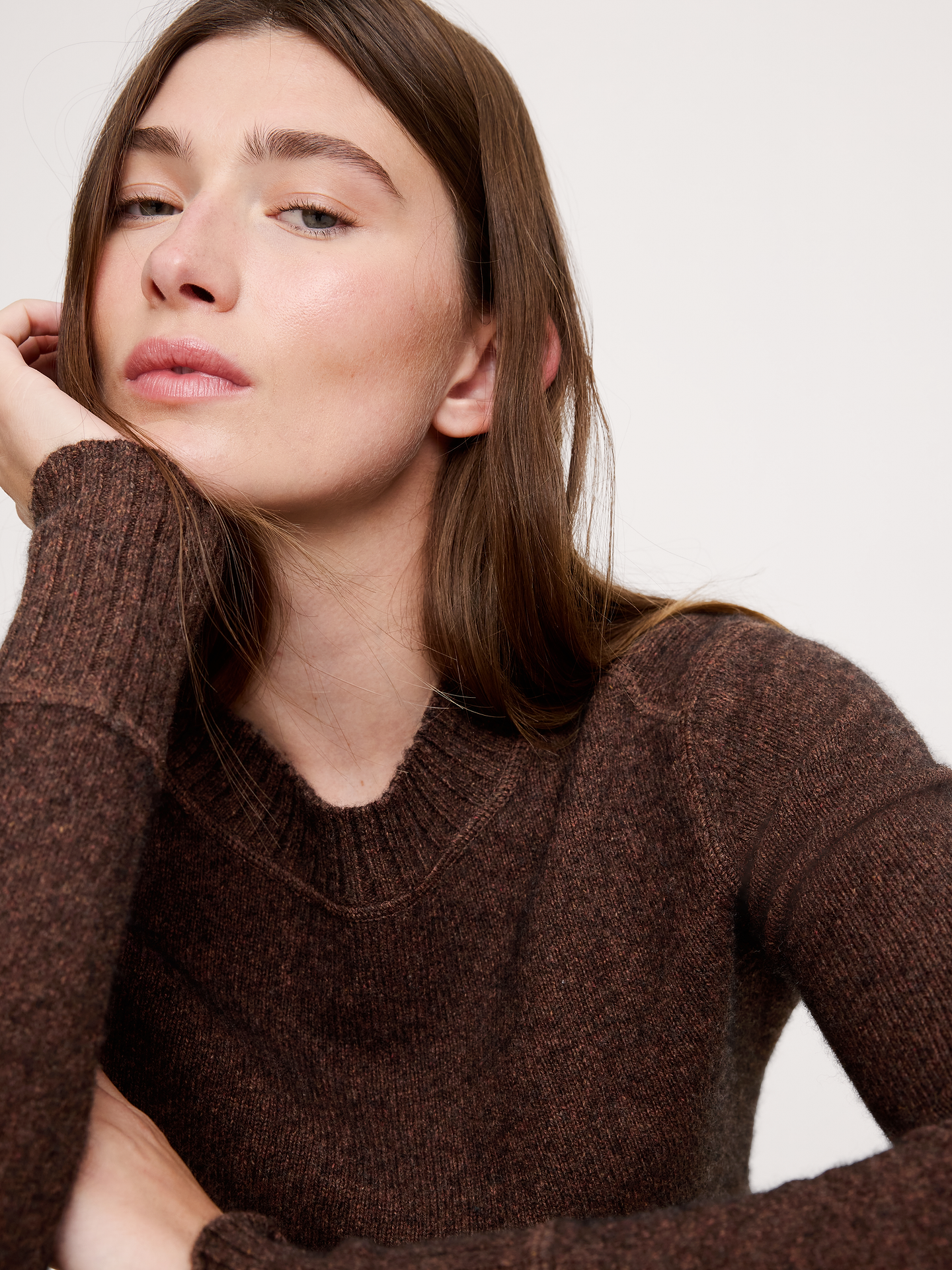 Image number 3 showing, The Fireside Sweater in Merino-Cotton