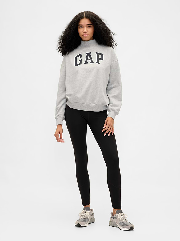Heavyweight French Terry Oversized Mockneck Logo Sweatshirt
