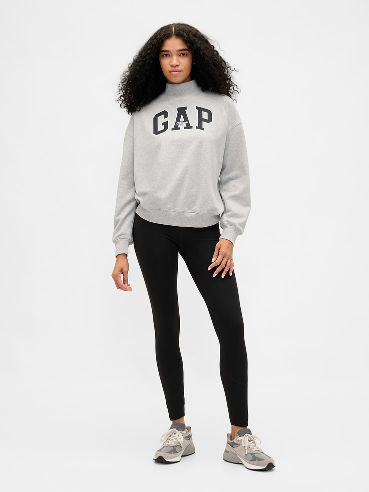 Image number 2 showing, Heavyweight French Terry Oversized Mockneck Logo Sweatshirt