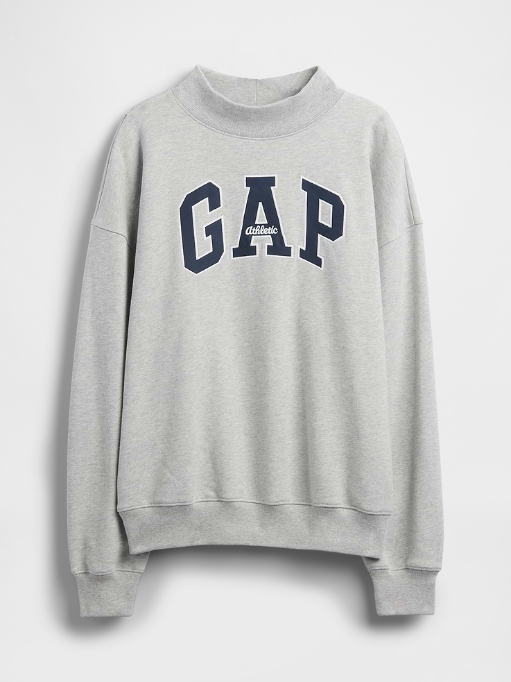 Image number 5 showing, Heavyweight French Terry Oversized Mockneck Logo Sweatshirt