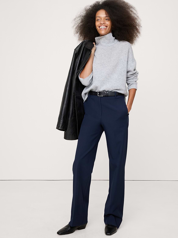 Ultra High-Rise Modern Straight City Stretch Pant